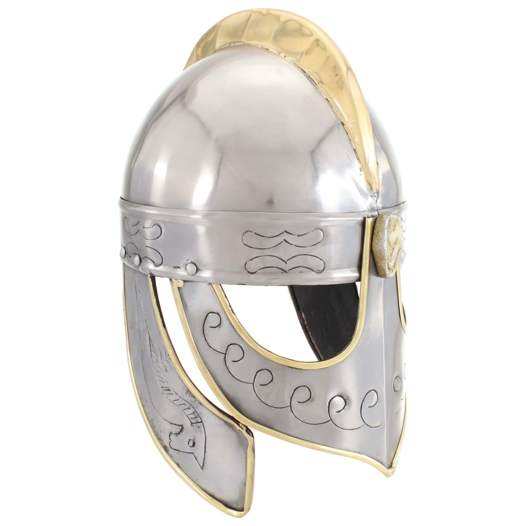 Beowulf Helmet Antique Replica LARP Silver Steel